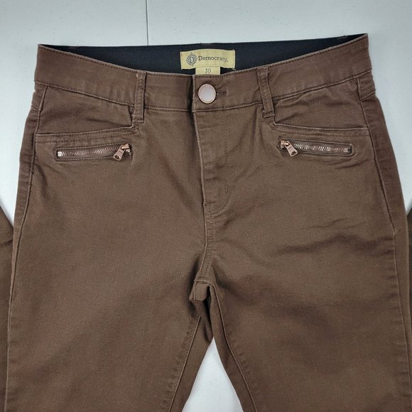 Democracy Ab Technology pants jeans size 10 brown slim skinny 1621 womens 32x26 - Picture 2 of 12